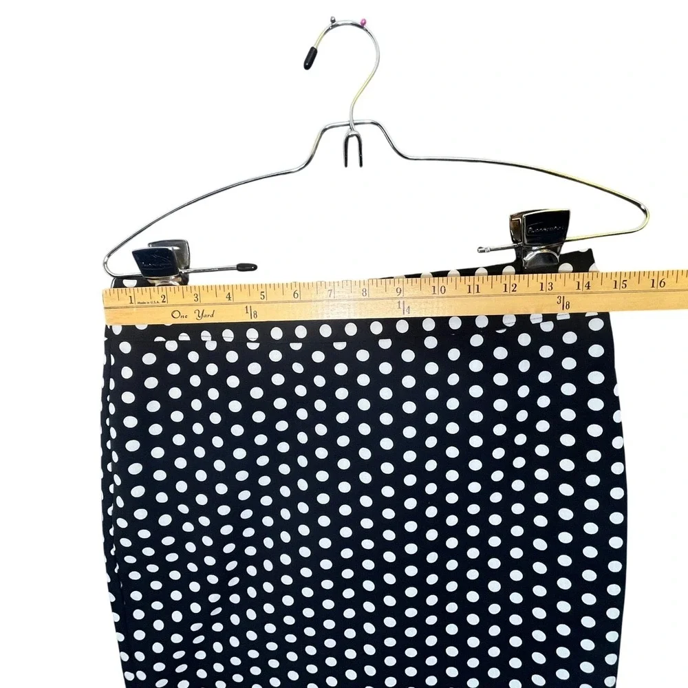 Loft Polka‎ Dot Pencil Skirt Womens 2 Black White Retro Pinup Rockabilly Office
